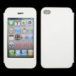 Wholesale iPhone 4S 4 Slim Touch Screen Flip Leather Case (White)